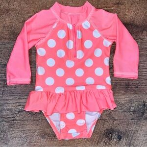 Cat & Jack Long Sleeve Polka Dot Bathing Suit